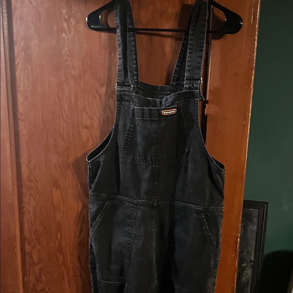 Women's Black Denim Overalls